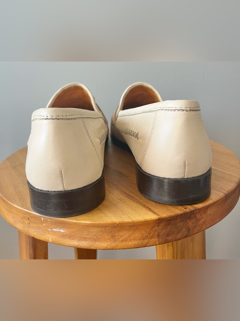 ROBERT ZUR Men's Cream Woven Leather Penny Loafers Size 10M -Quiet Luxury - Picture 5 of 11